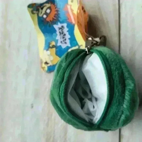 Vintage 1999 Viacom Rugrats Chuckie Finster Plush Keychain Coin Purse Wallet - Picture 3 of 3